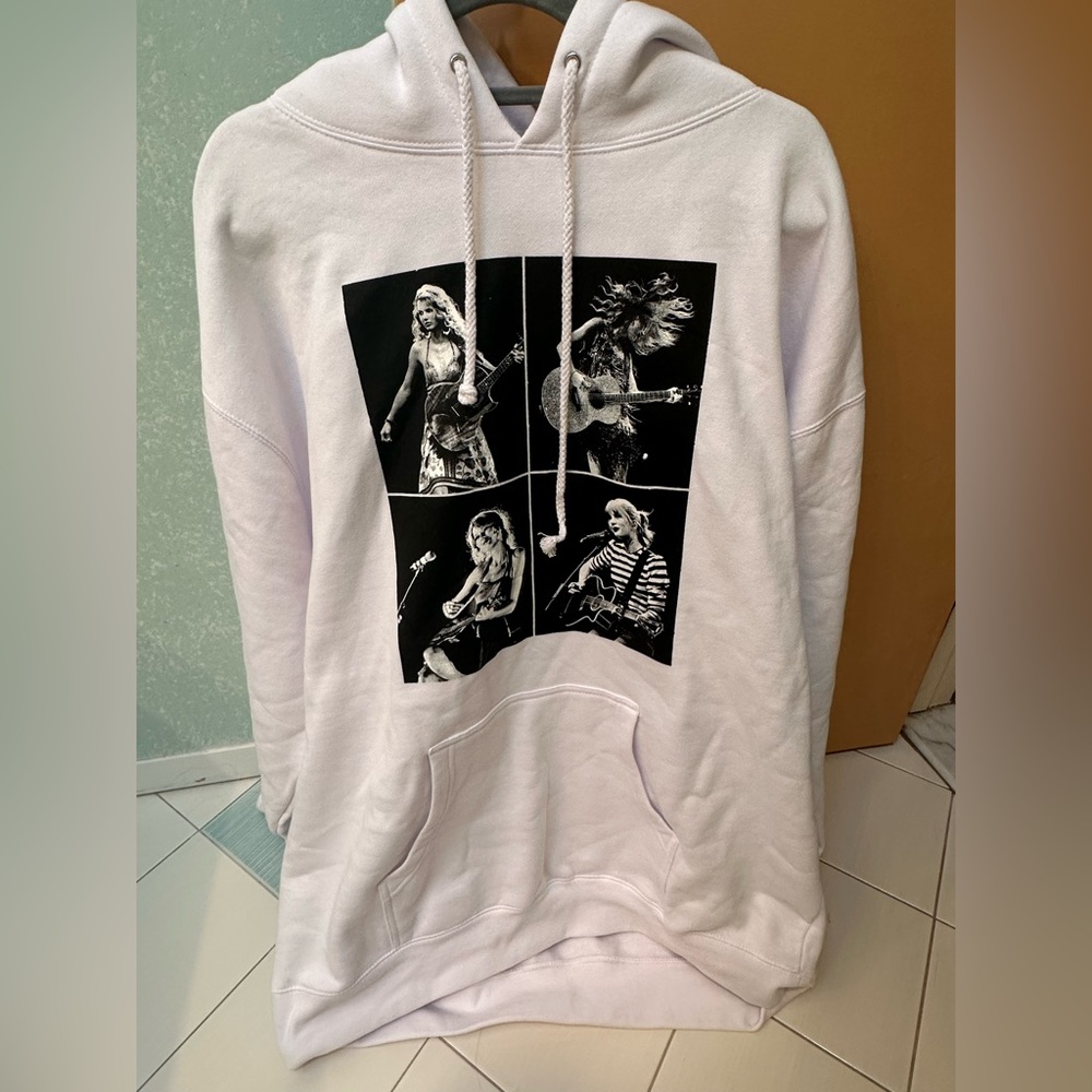 Taylor Swift The Eras Tour Collage White Hoodie